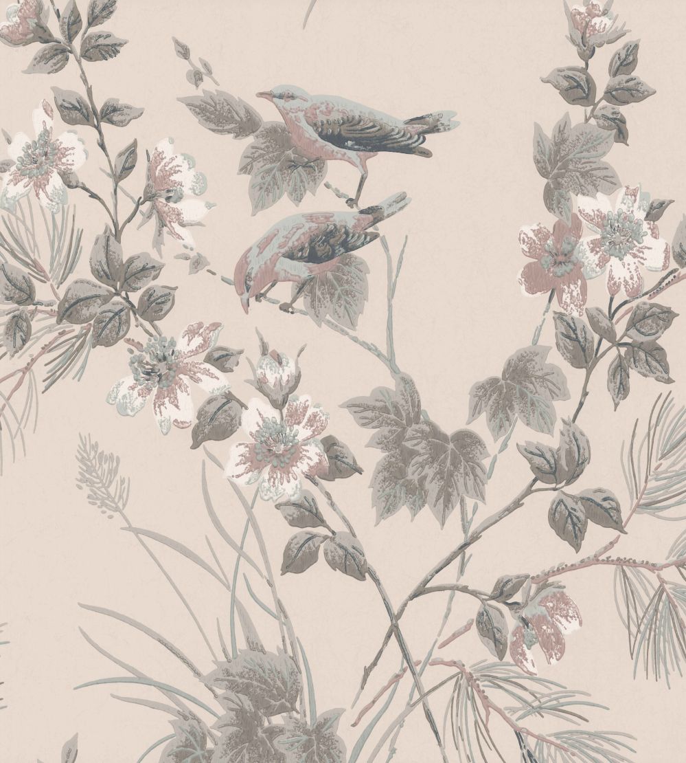 Rosemore Wallpaper by 1838 Wallcoverings Pink