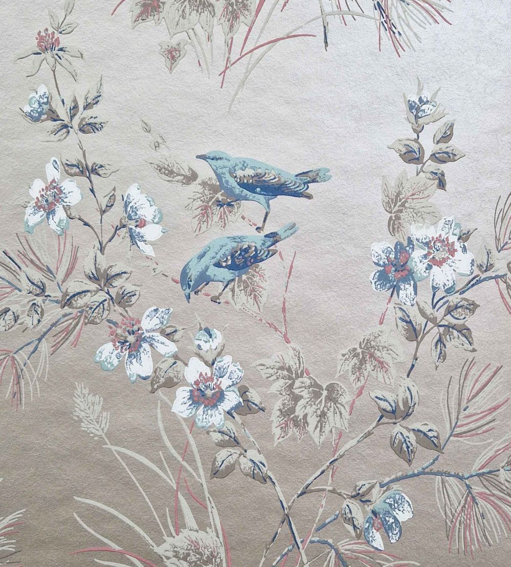 Rosemore Wallpaper by 1838 Wallcoverings Taupe Metallic