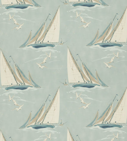 Round The Island Fabric by Mulberry Home Blue
