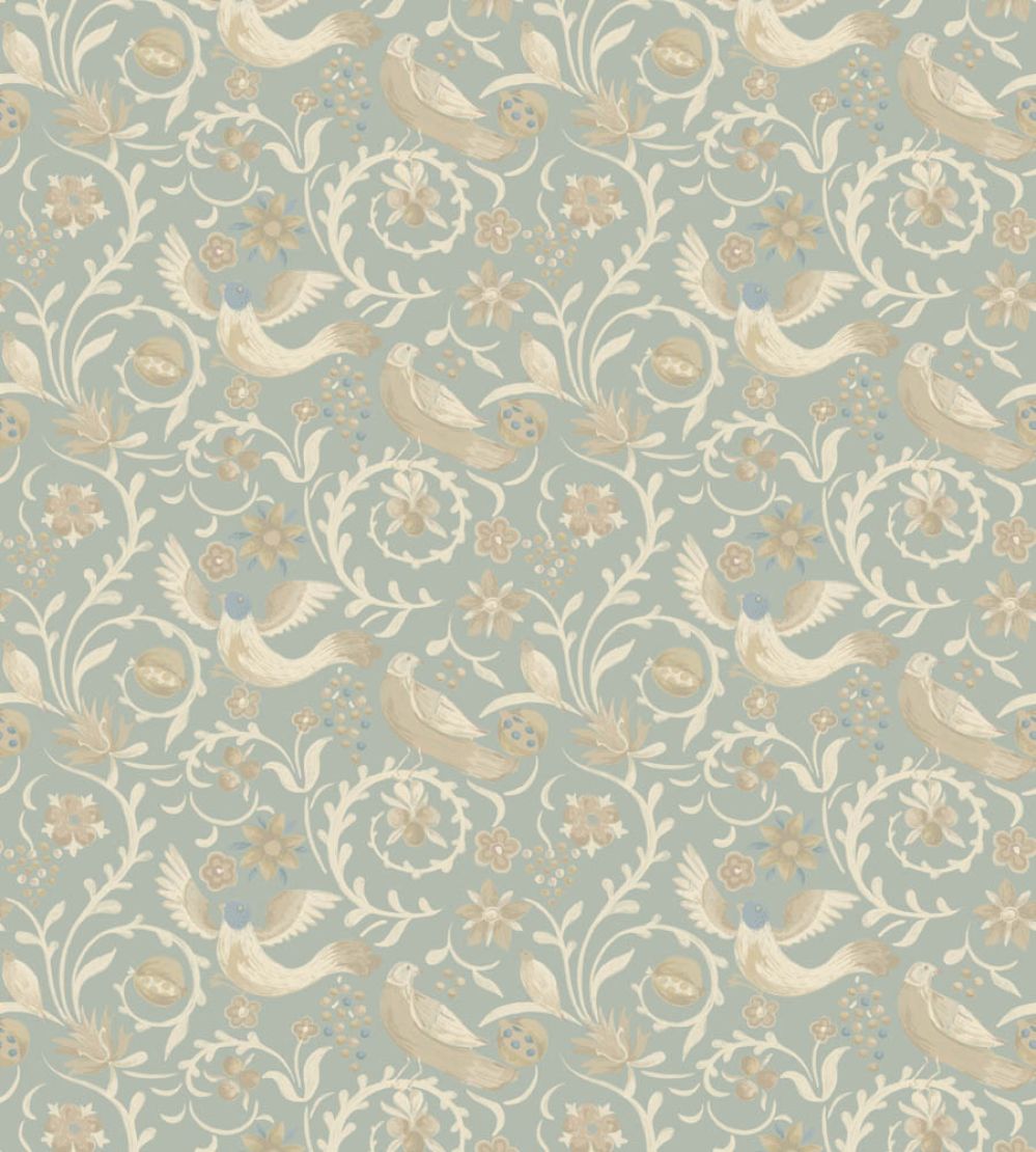 Royal Court Wallpaper by GP & J Baker Old Blue