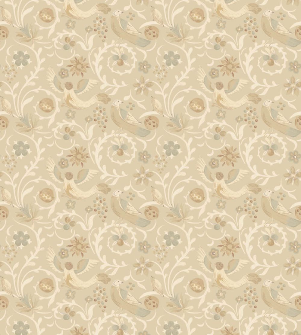 Royal Court Wallpaper by GP & J Baker Parchment