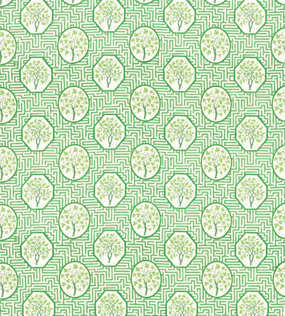 Royal Maze Fabric by GP & J Baker Royal Green
