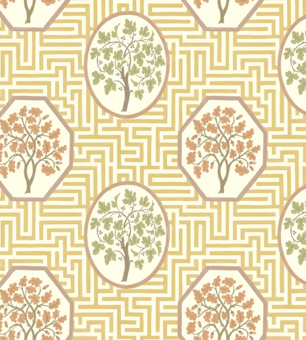 Royal Maze Wallpaper by GP & J Baker Ochre