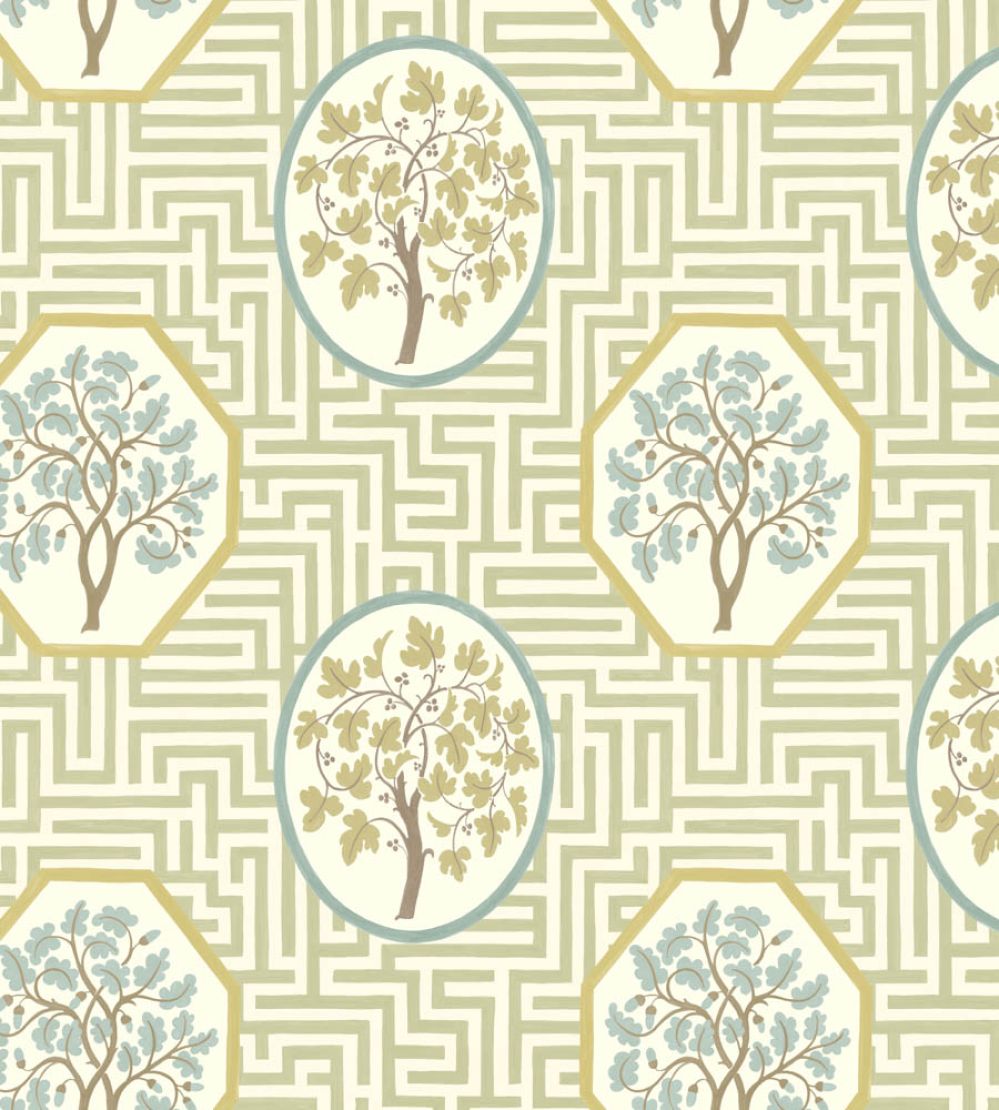 Royal Maze Wallpaper by GP & J Baker Sage