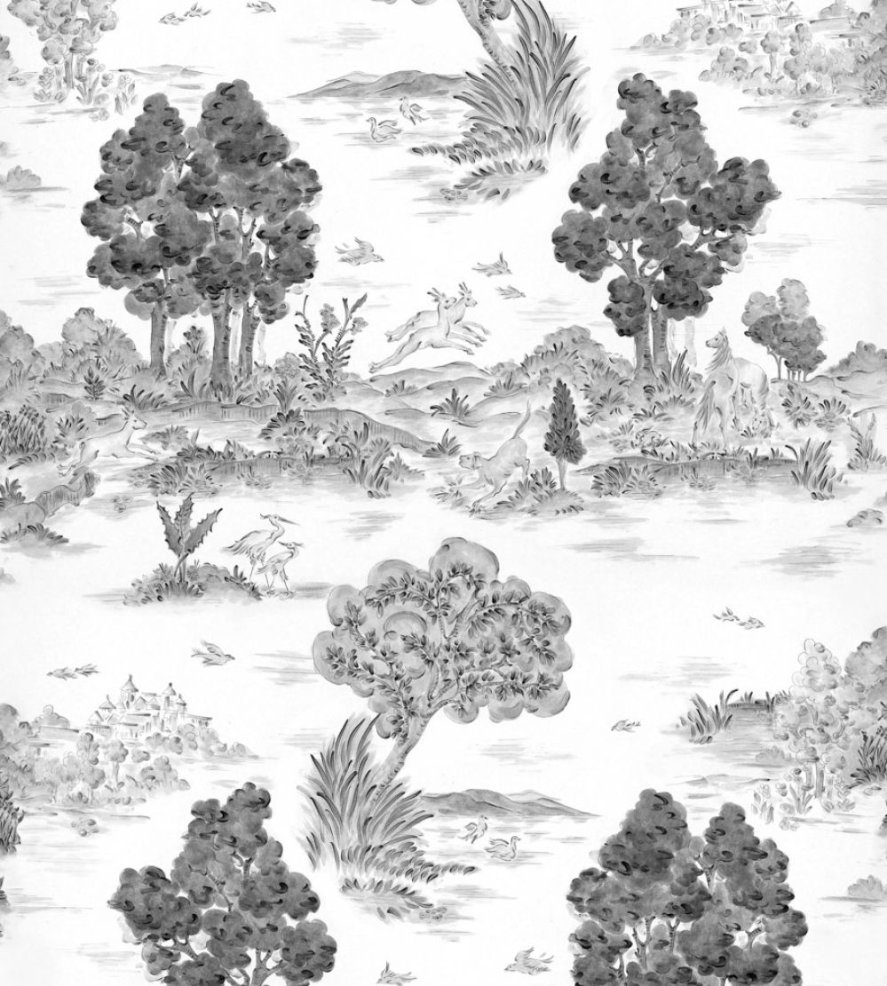 Royal Oak Wallpaper by Coordonne Black