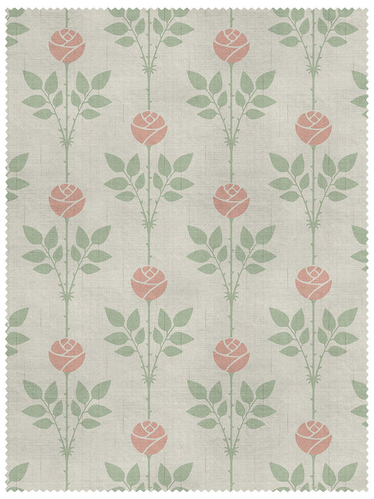 Rozalia Linen Fabric by Divine Savages in Vintage Blanche, pattern swatch