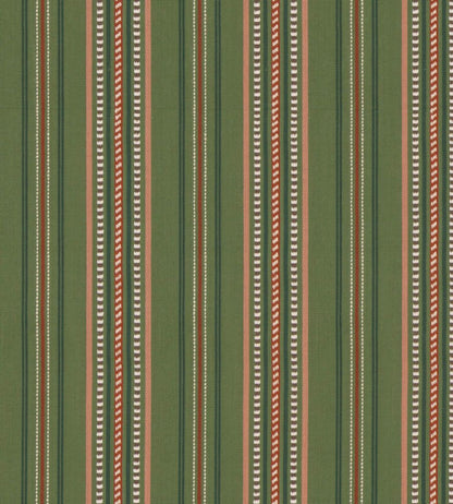 Rufus Stripe Fabric by GP & J Baker Green