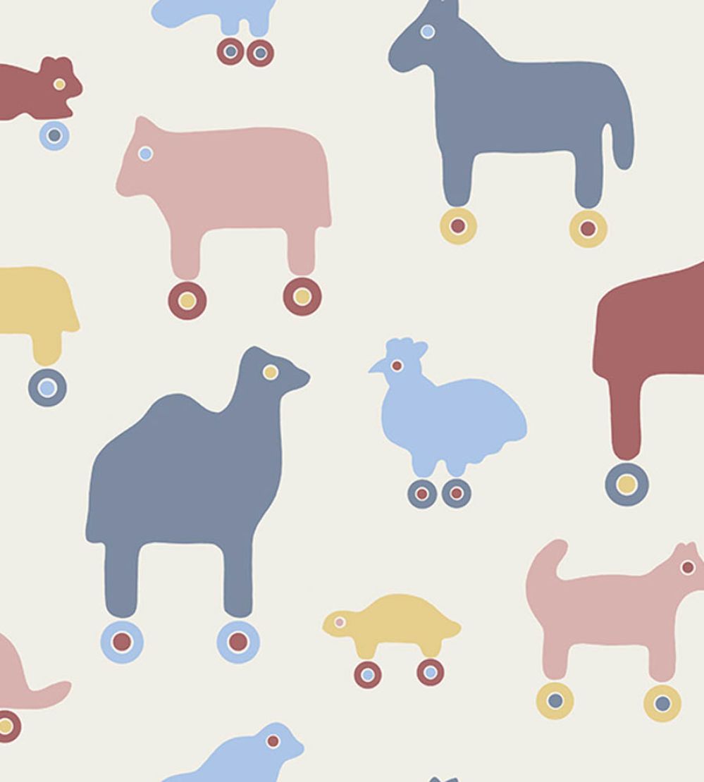 Rulla Wallpaper by Marimekko Blue/Pink