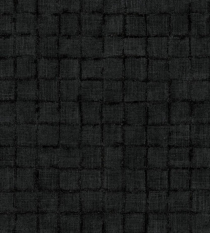 Rustic Check Wallpaper by Eijffinger Black
