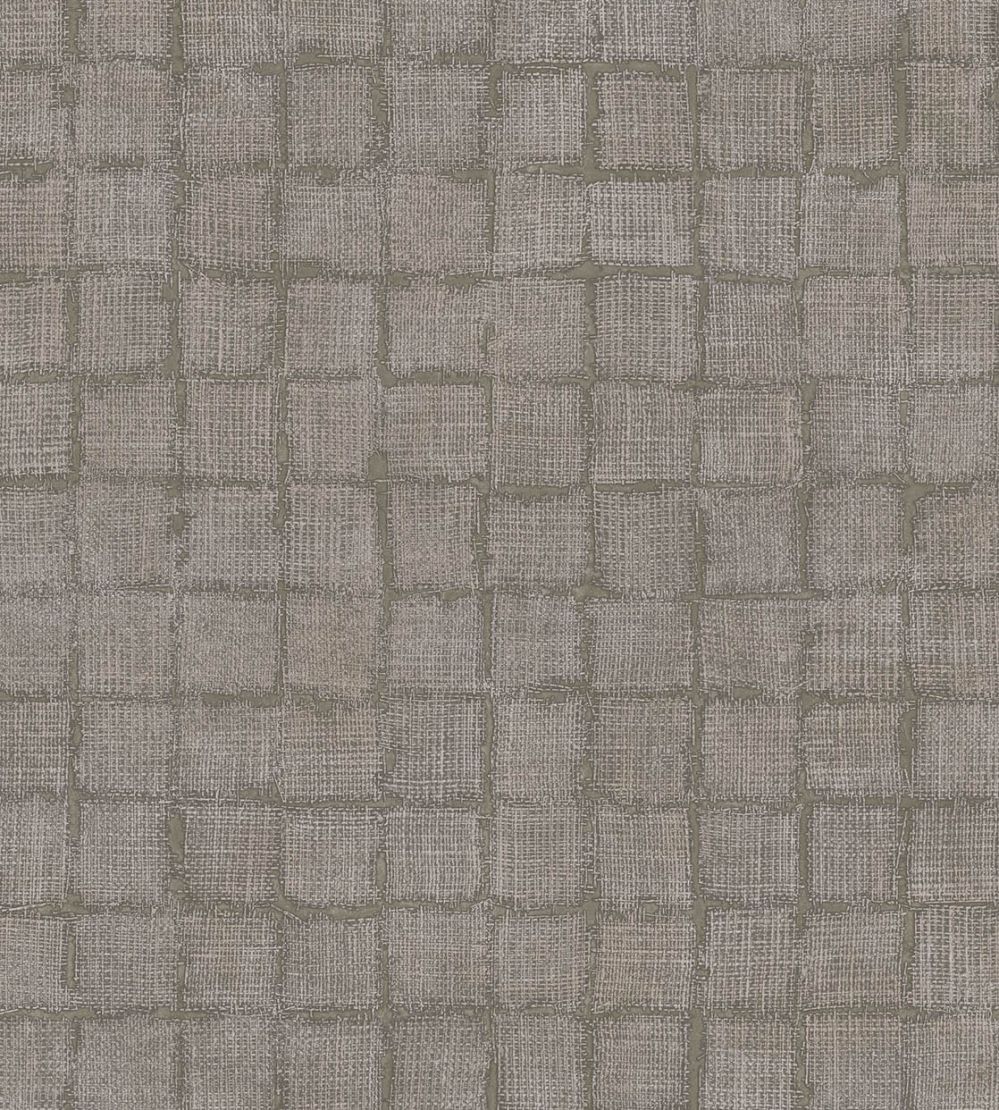 Rustic Check Wallpaper by Eijffinger Brown