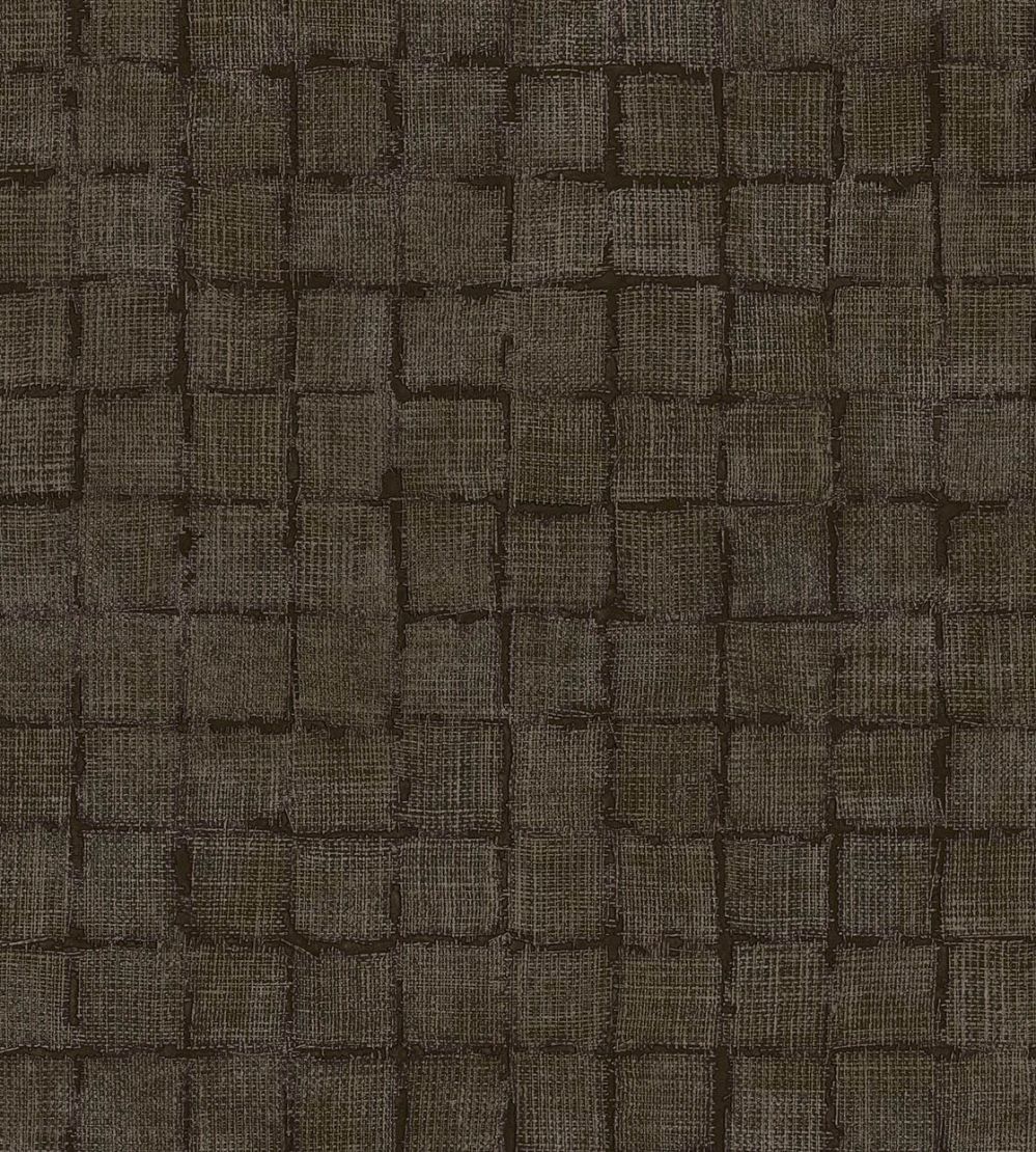 Rustic Check Wallpaper by Eijffinger Brown / Taupe