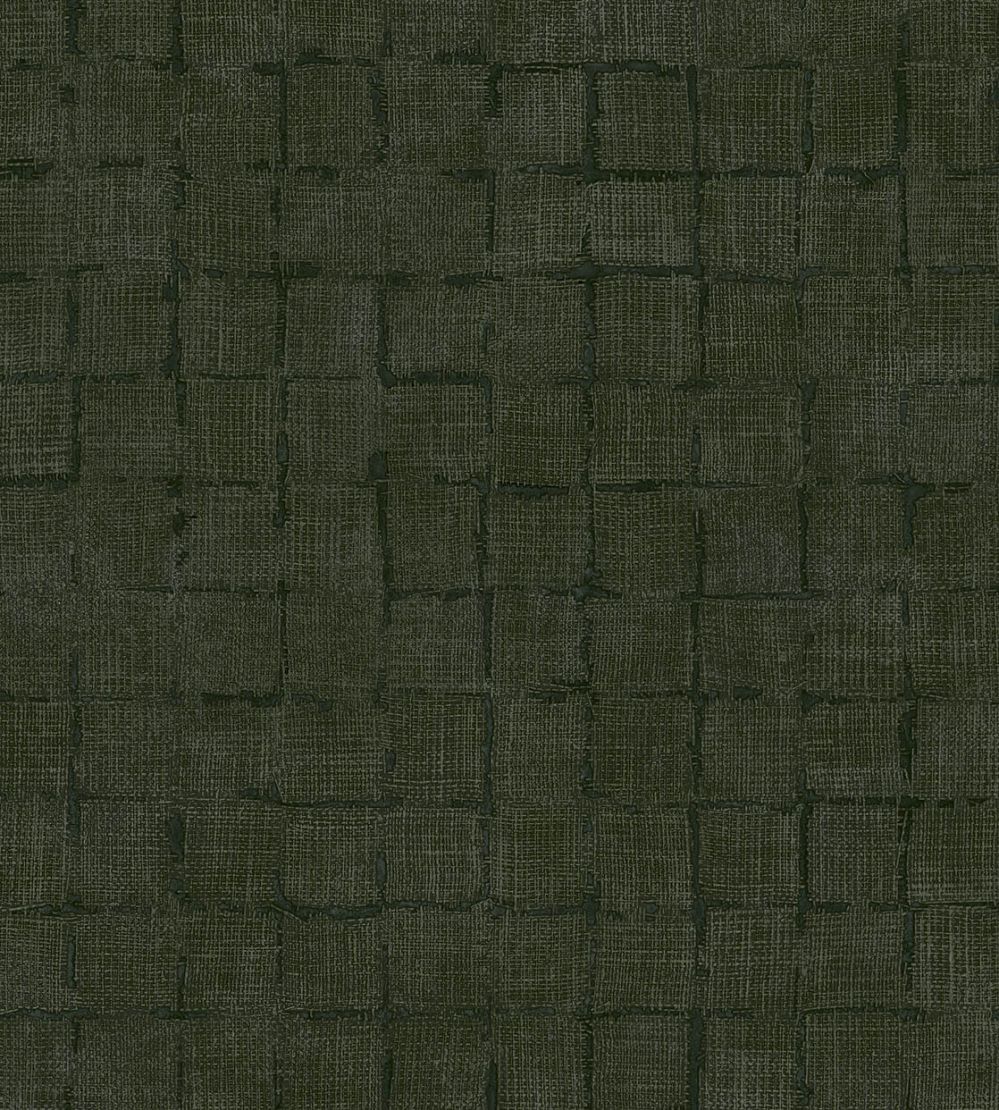 Rustic Check Wallpaper by Eijffinger Dark Green