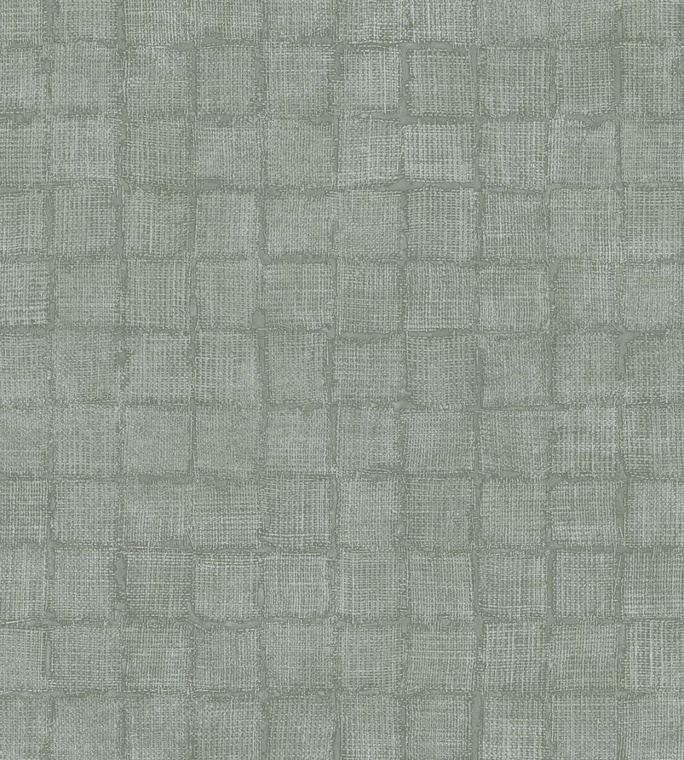 Rustic Check Wallpaper by Eijffinger Green