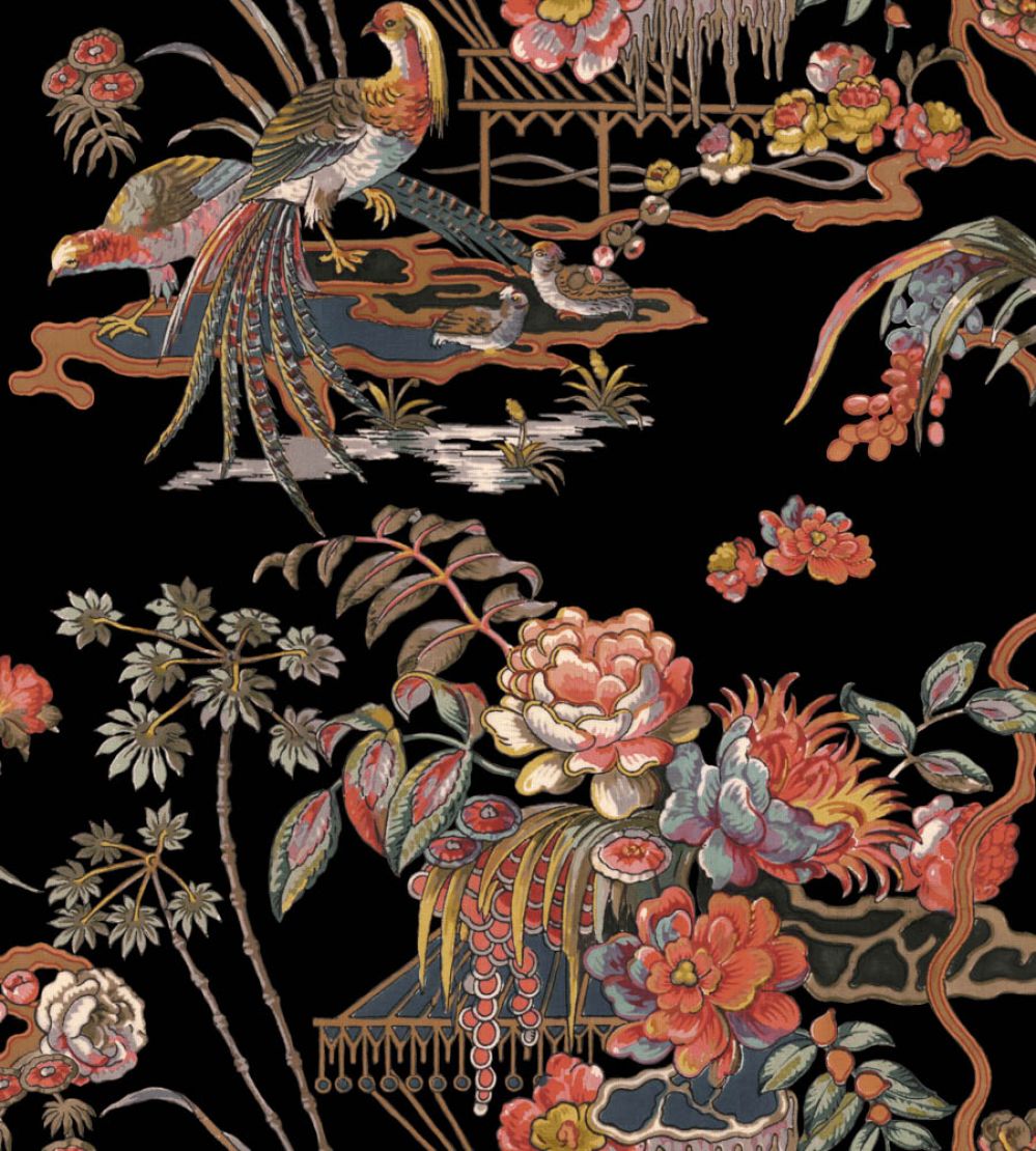 Sacred Pheasants Wallpaper by Coordonne Onyx