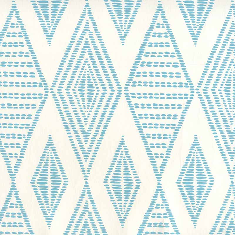 Safari Embroidery Medium Turquoise on Almost White wallpaper by Alan Campbell