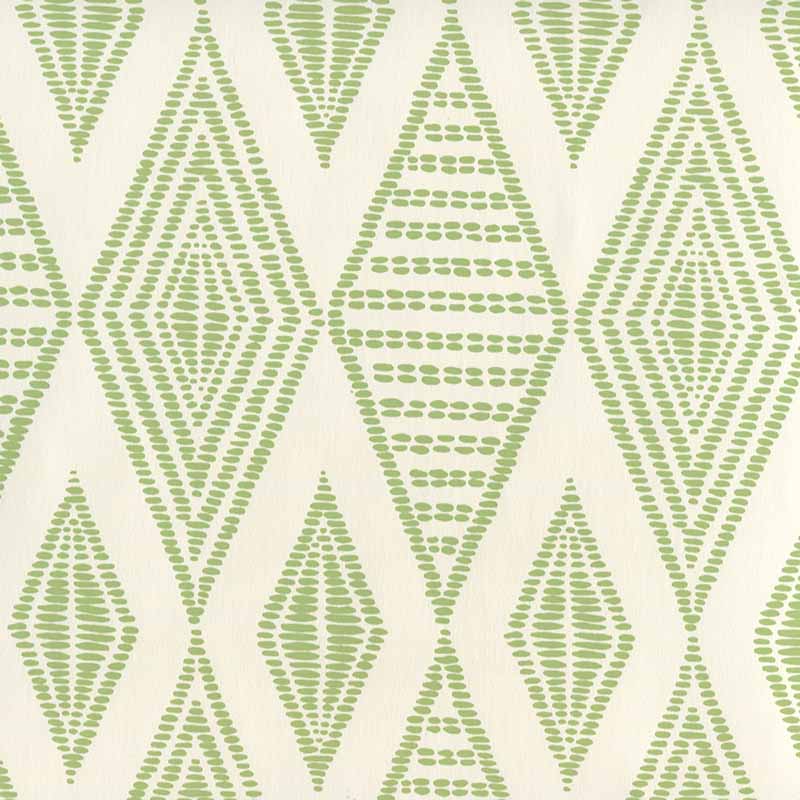Safari Embroidery Jungle Green on Almost White wallpaper by Alan Campbell