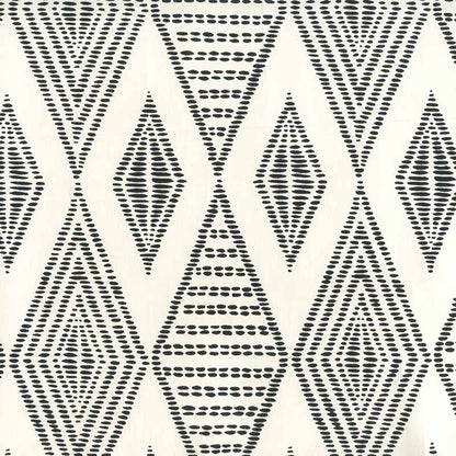 Safari Embroidery Black on Almost White wallpaper by Alan Campbell