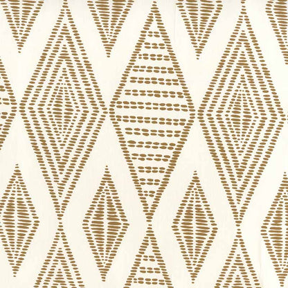 Safari Embroidery Caramel on Almost White wallpaper by Alan Campbell