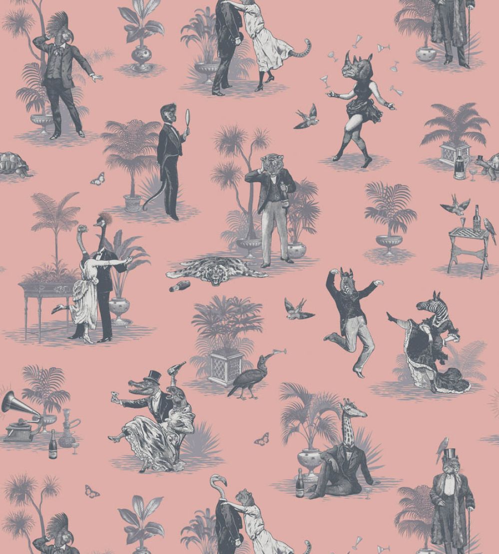 Safari Soiree Wallpaper by Divine Savages Primrose Pink