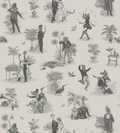 Safari Soiree Wallpaper by Divine Savages Soft Charcoal