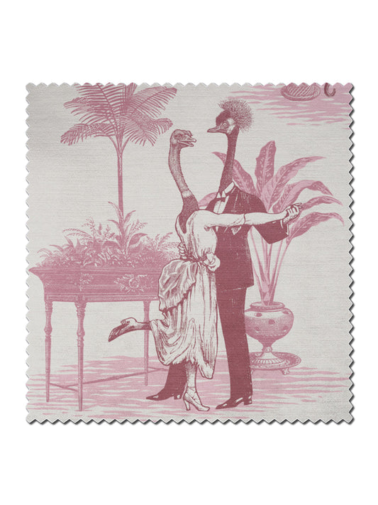 Safari Soiree Velvet Fabric by Divine Savages in Rouge, pattern swatch