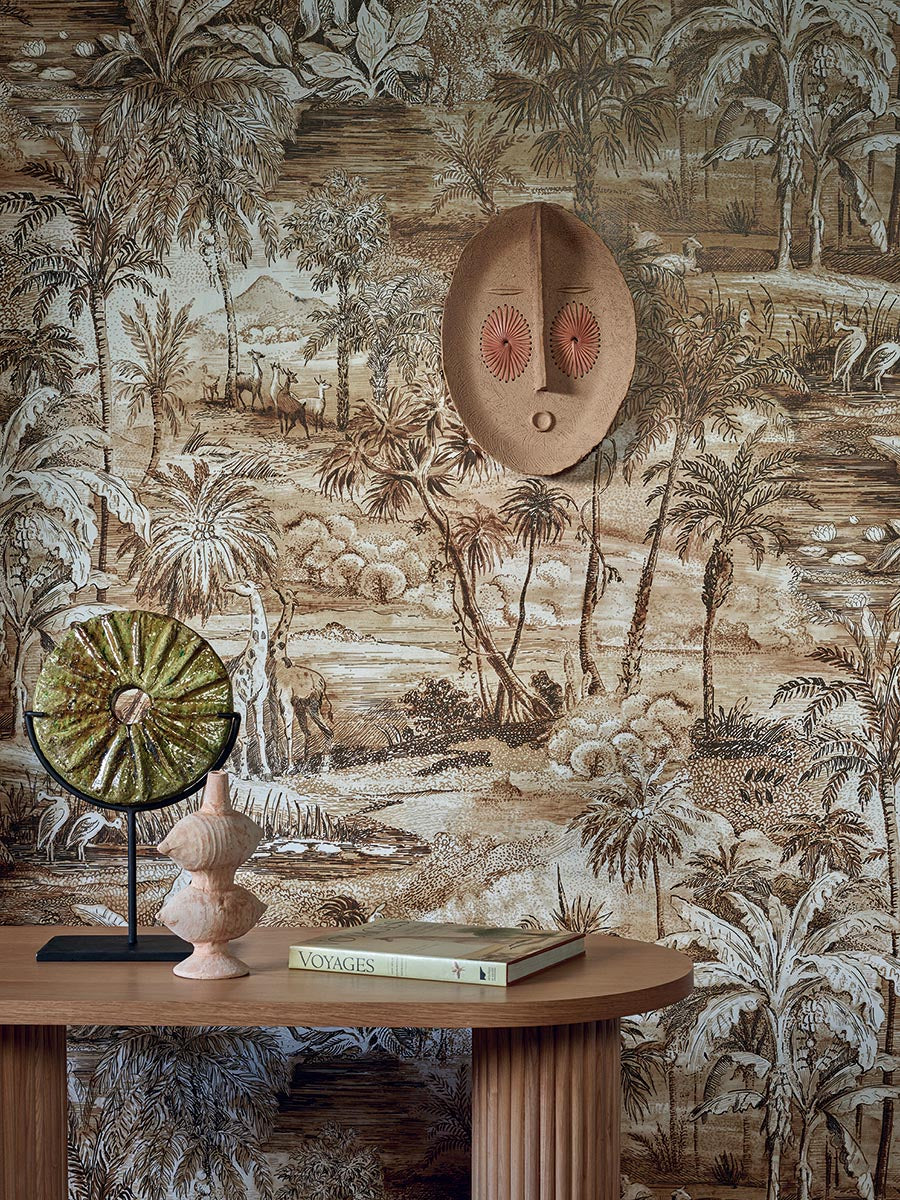 Safari Wallpaper by Pierre Frey shown in a room setting (view 2)