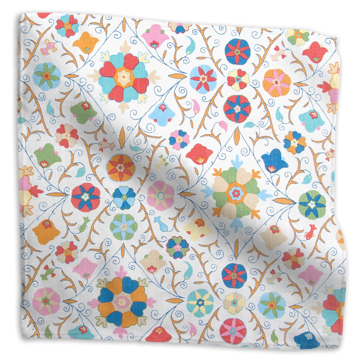 Safi Suzani Fabric by Kathryn M. Ireland in Fiesta on White