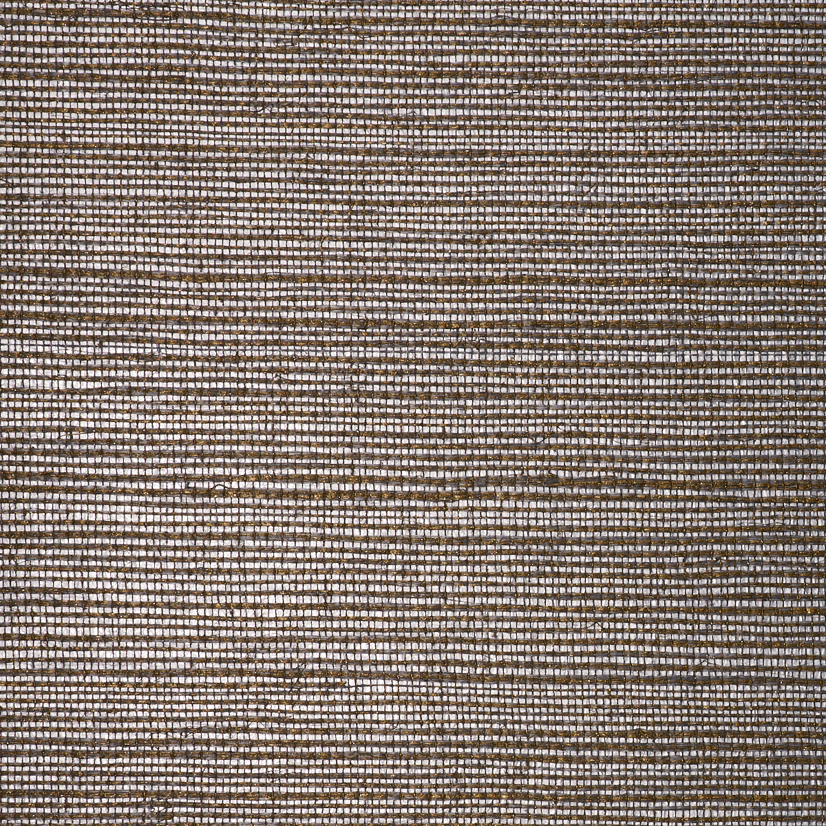 Saint Germain Hemp Grasscloth Wallpaper by Phillip Jeffries in Gold On Gunmetal (PJ 5992)