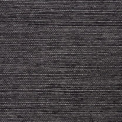 Saint Germain Hemp Grasscloth Wallpaper by Phillip Jeffries in Silver On Black (PJ 5290)