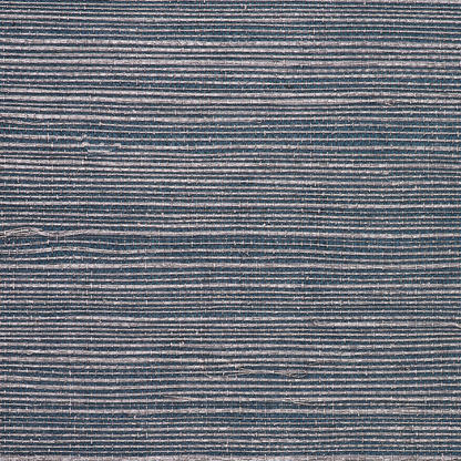 Saint Germain Hemp Grasscloth Wallpaper by Phillip Jeffries in Silver On Blue (PJ 5987)