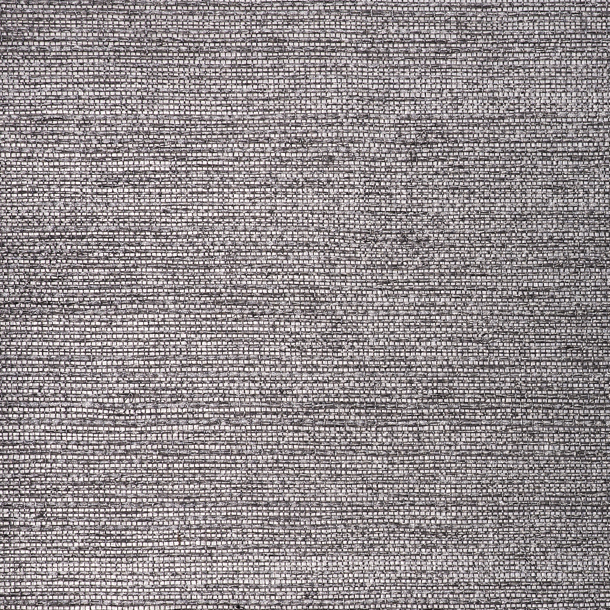 Saint Germain Hemp Grasscloth Wallpaper by Phillip Jeffries in Silver On Gunmetal (PJ 5993)