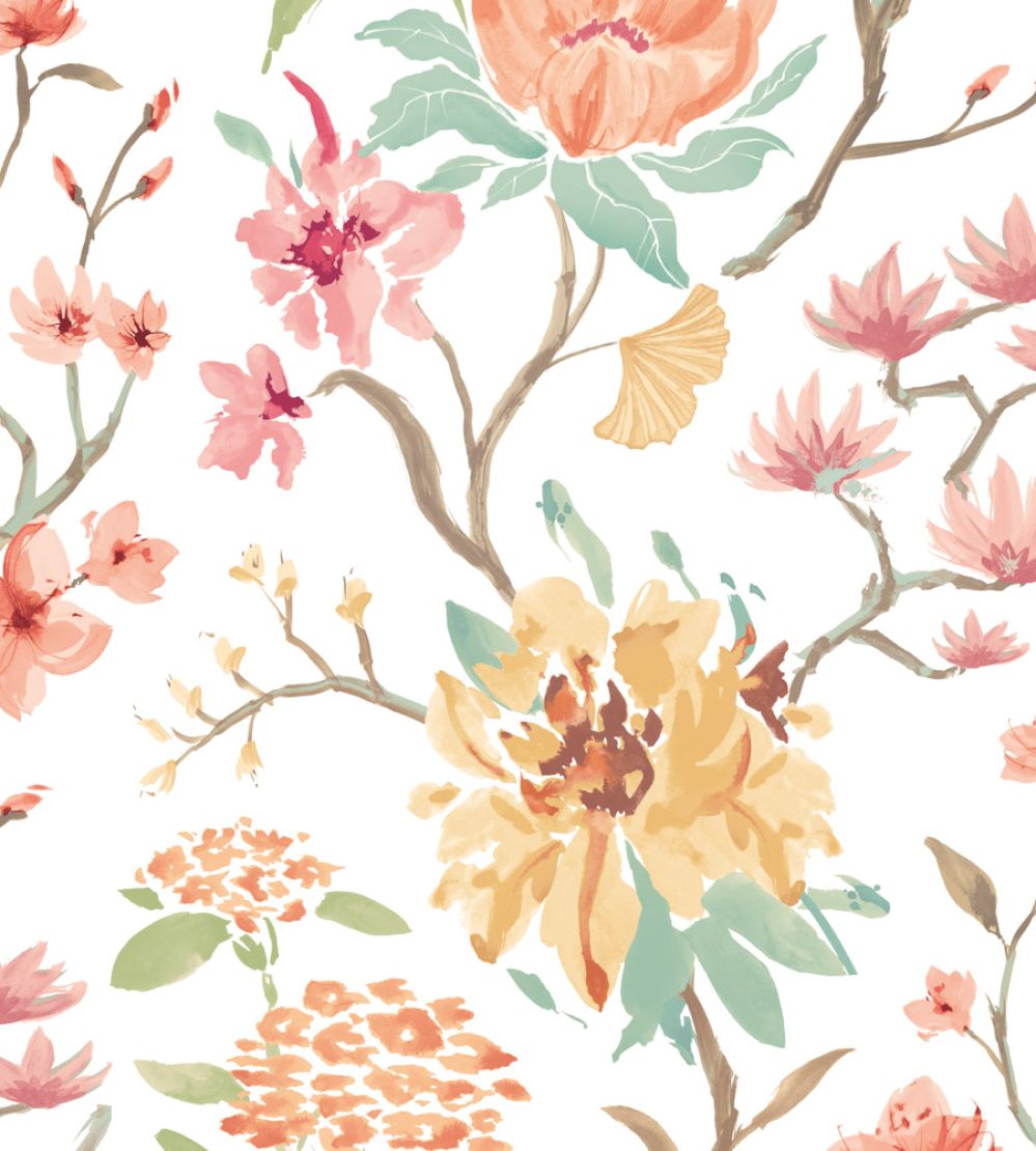 Saku Wallpaper by Ohpopsi Linen & Apricot