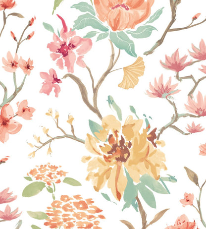 Saku Wallpaper by Ohpopsi Linen & Apricot