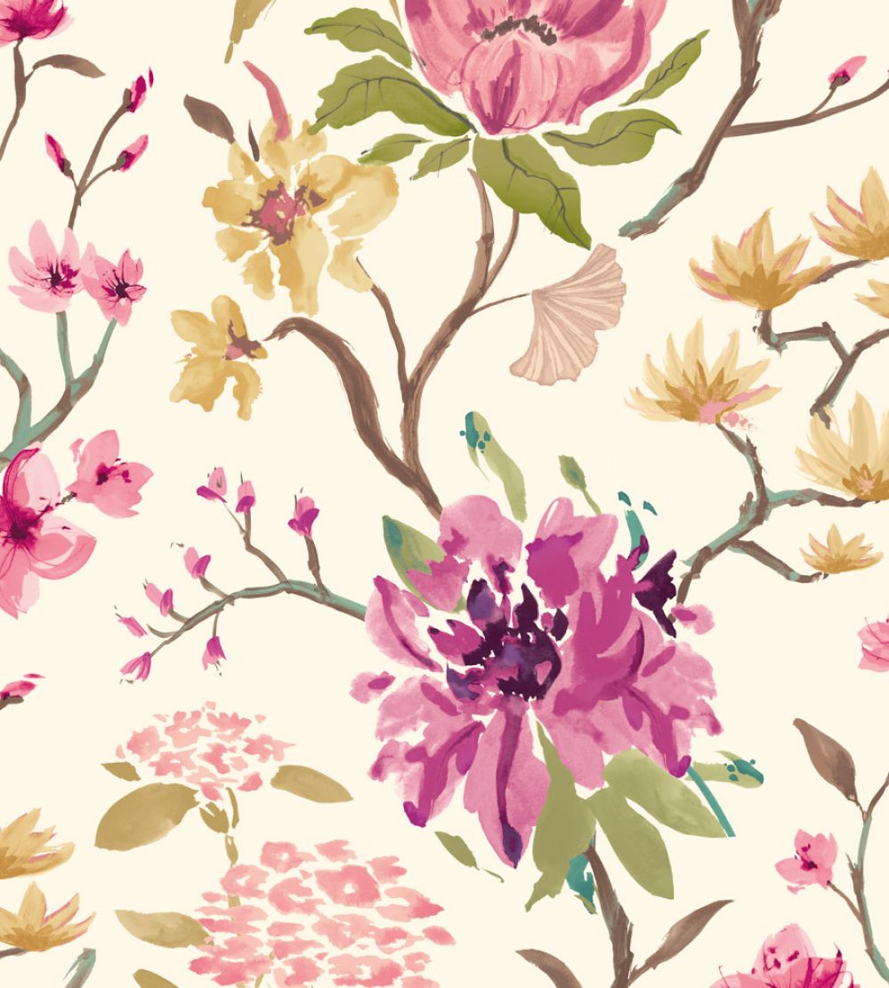 Saku Wallpaper by Ohpopsi Vintage Plum