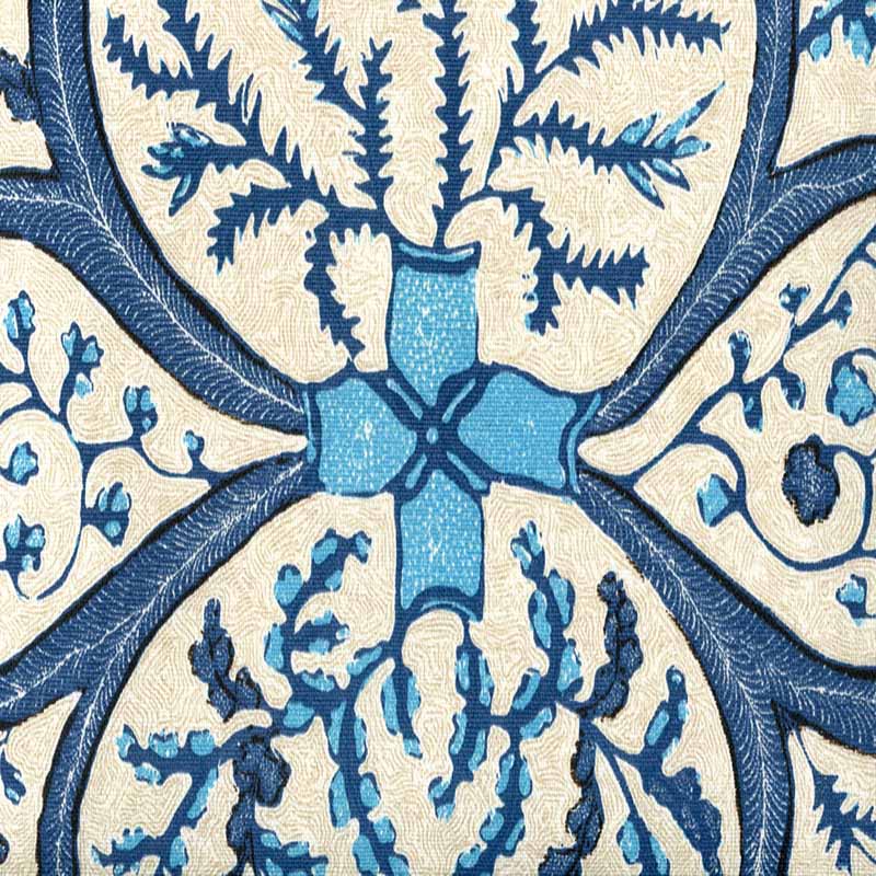 Salong Batik Multi Turquoise New Navy fabric by China Seas