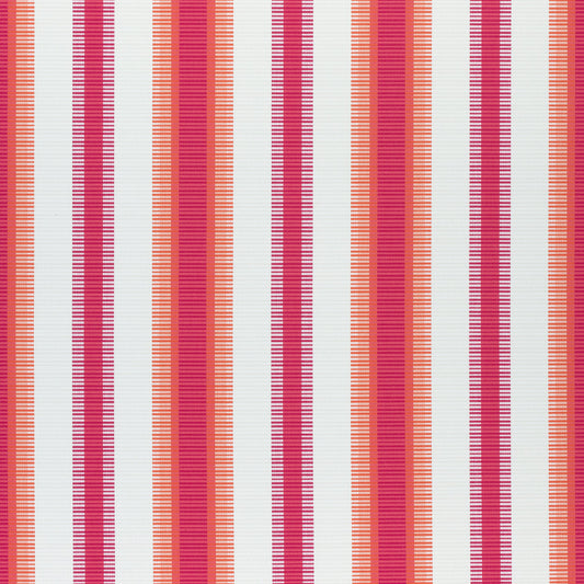 Samba Stripe Fabric by Thibaut in Magenta & Coral (W74666)
