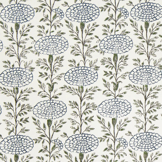 Samode Indigo Almost White wallpaper by Lisa Fine Textiles