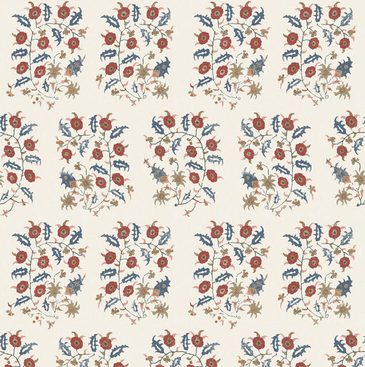 Samode Wide-Width Red/Blue wallpaper by Penny Morrison