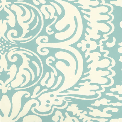 San Marco Reverse Turquoise on Off White wallpaper by China Seas