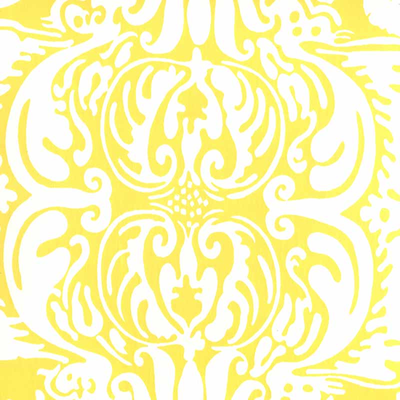 San Marco Reverse Langdon Yellow on Almost White wallpaper by China Seas