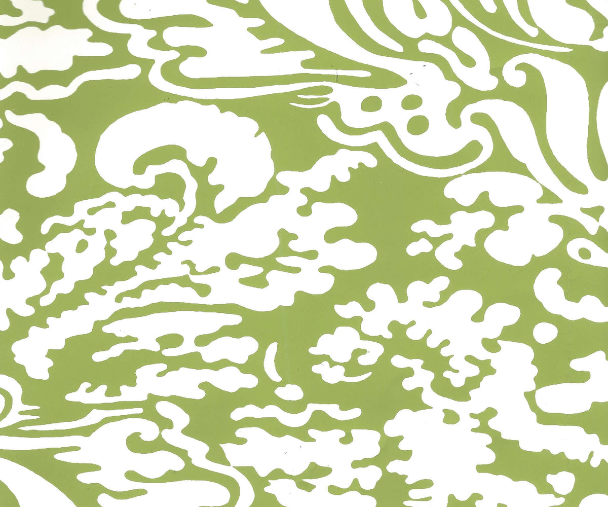 San Marco Reverse Chartreuse on Off White wallpaper by China Seas