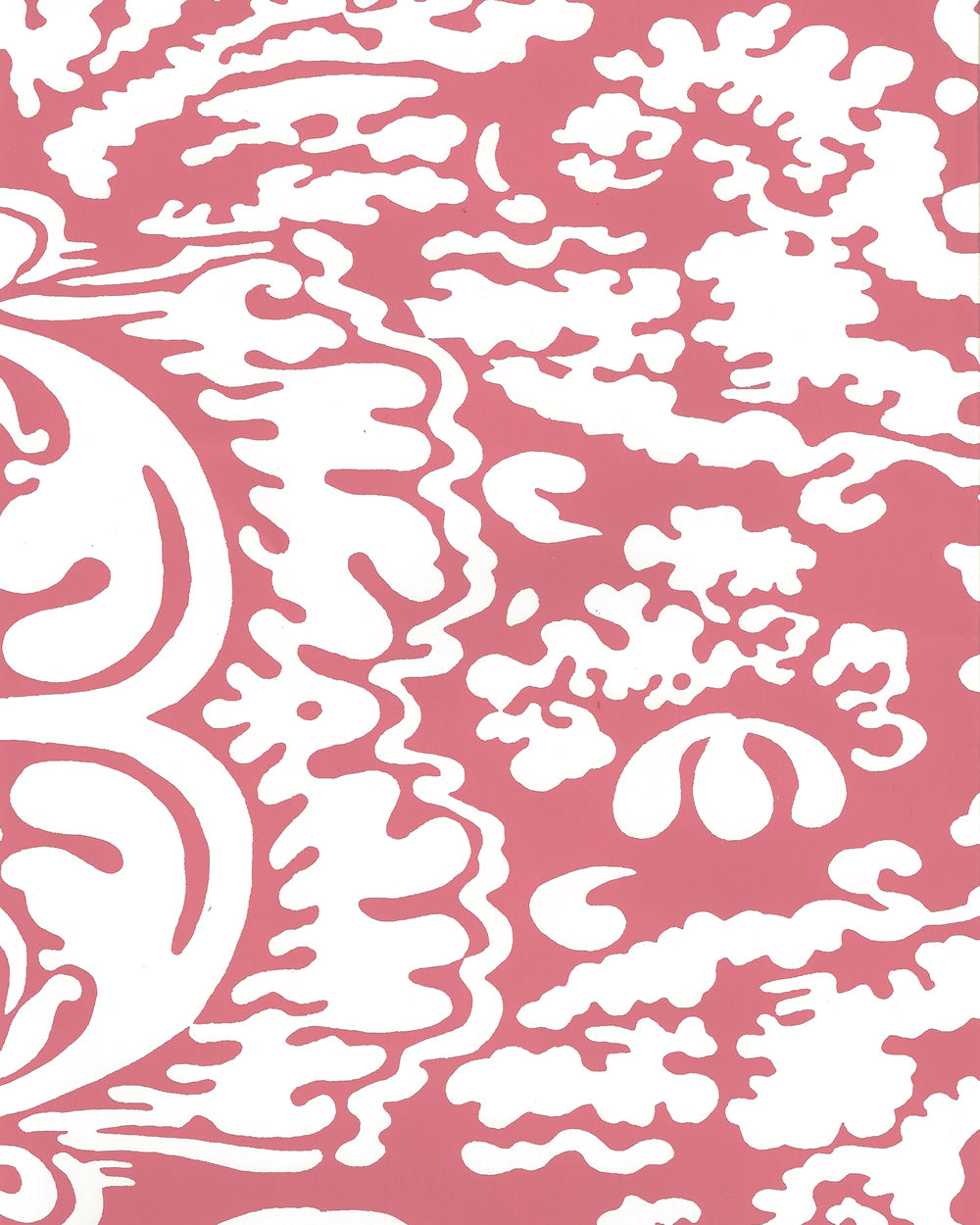 San Marco Reverse Coral on Almost White wallpaper by China Seas