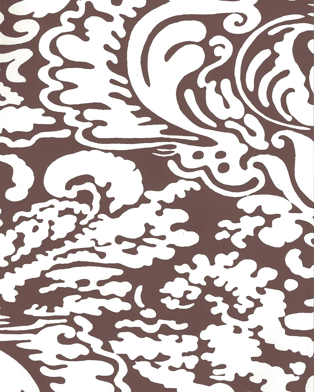 San Marco Reverse Brown on Almost White wallpaper by China Seas