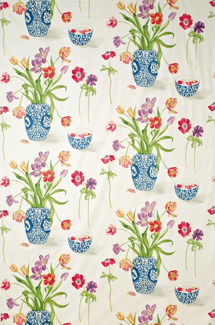 Painters Garden Fabric by Sanderson Violet/Crimson