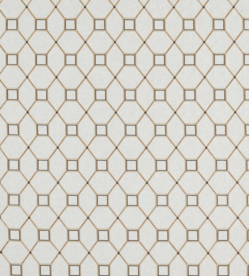 Baroque Trellis Fabric by Sanderson Charcoal / Gold