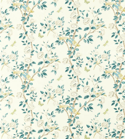 Andhara Fabric by Sanderson Teal/Cream