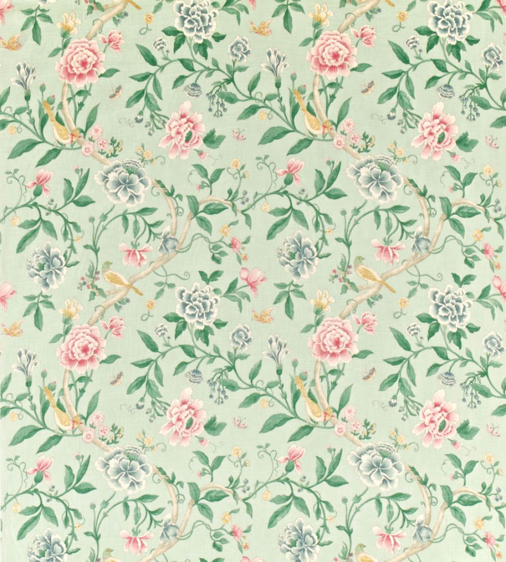 Porcelain Garden Fabric by Sanderson Rose/Duck Egg