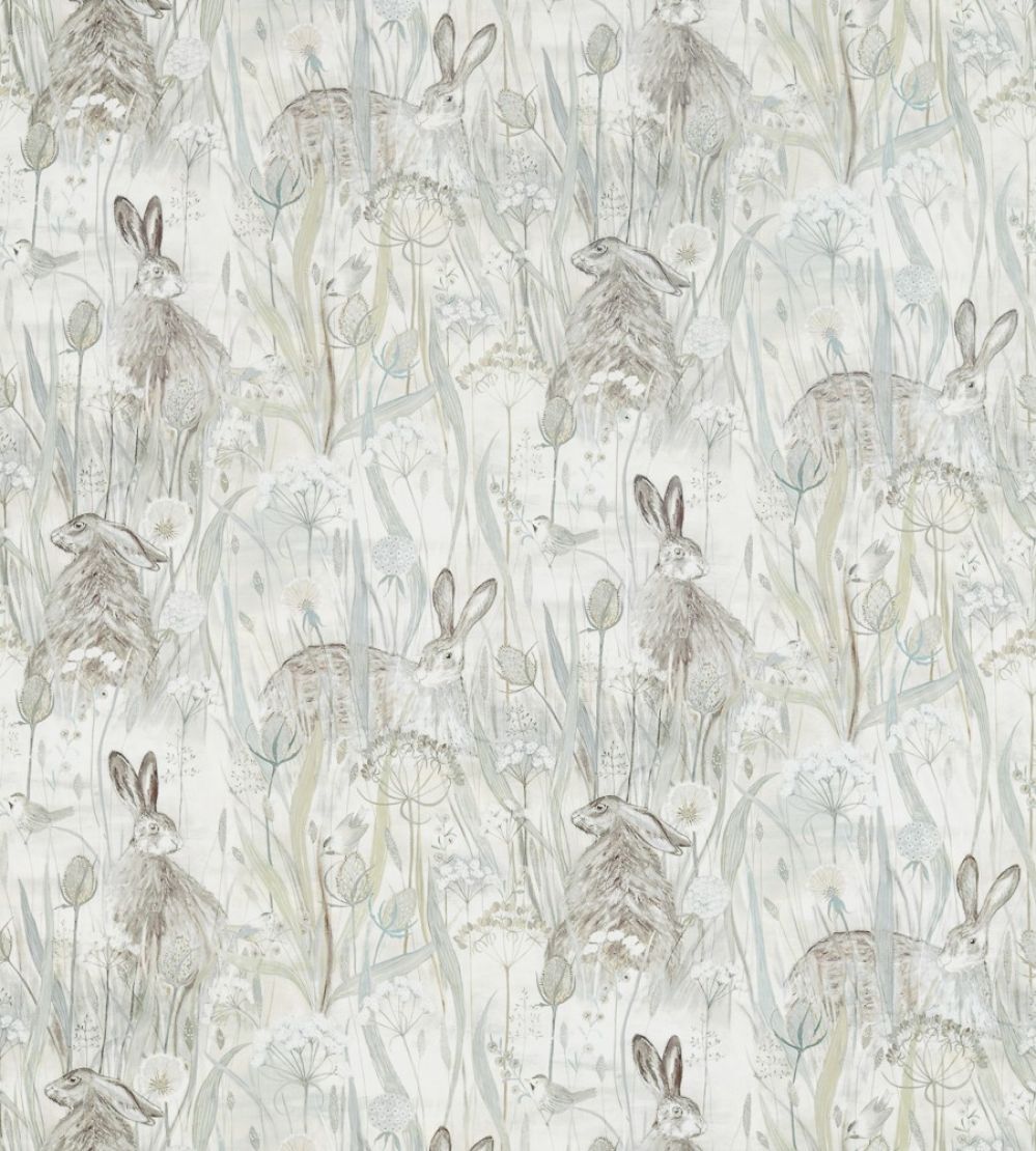 Dune Hares Fabric by Sanderson Mist/Pebble