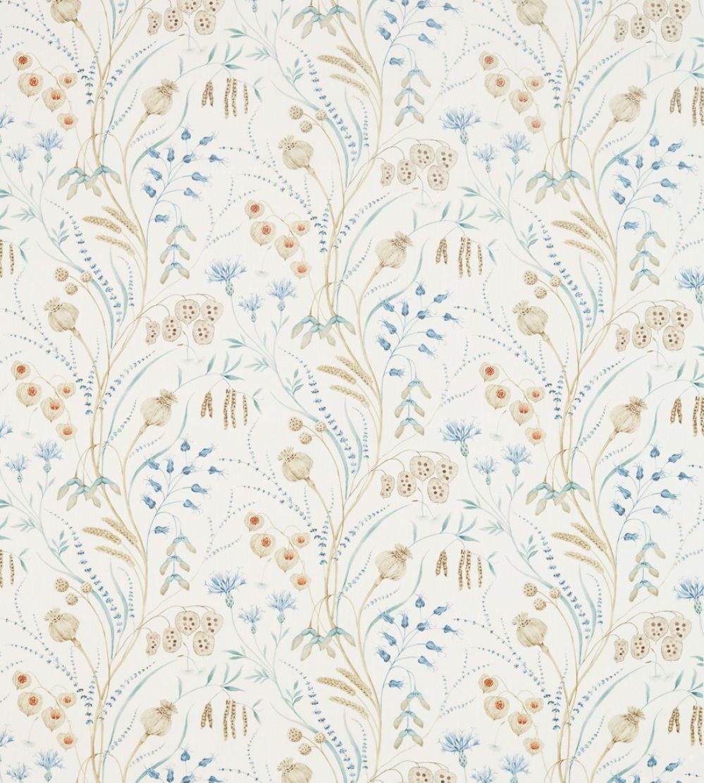 Summer Harvest Fabric by Sanderson Cornflower/Wheat