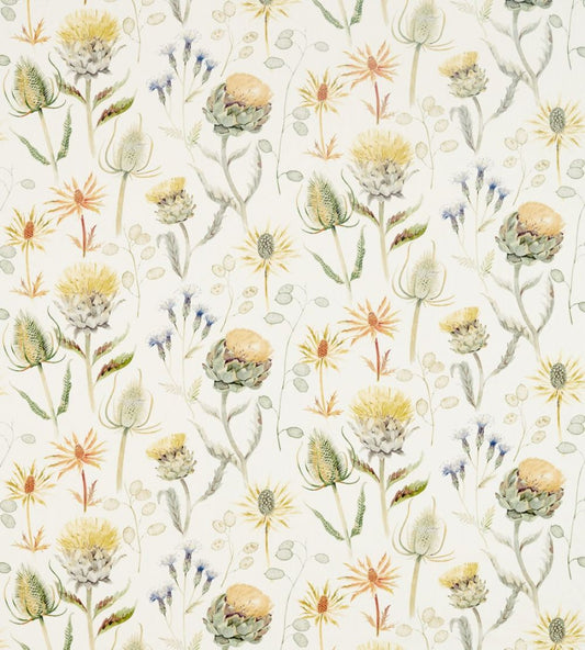 Thistle Garden Fabric by Sanderson Ochre/Olive